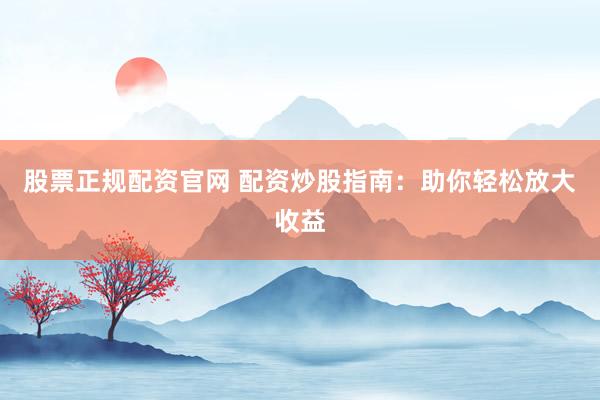 股票正规配资官网 配资炒股指南：助你轻松放大收益